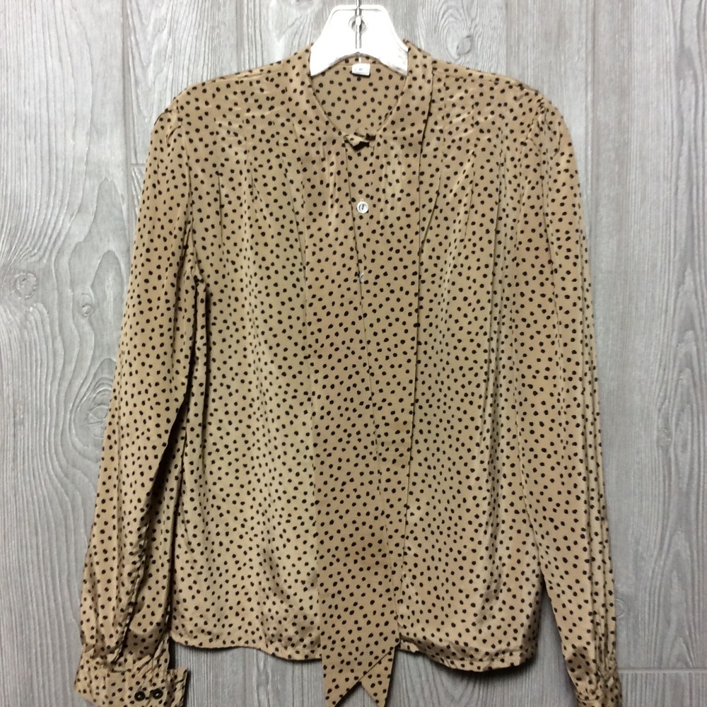 COPY - Vintage Tan with ties Blouse